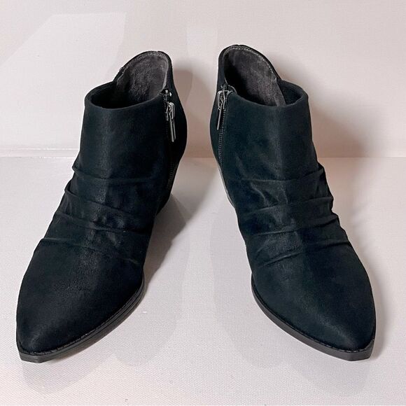 LifeStride Reba Faux Suede Ruched Heels Booties - Picture 3 of 6